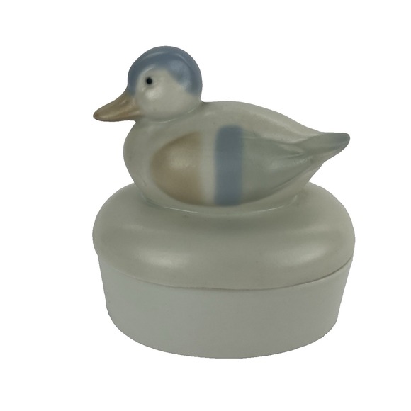 Vintage‎ FITZ &FLOYD  Mallard Duck Trinket Box Satin Finish Made in Japan 1983 - Picture 1 of 8